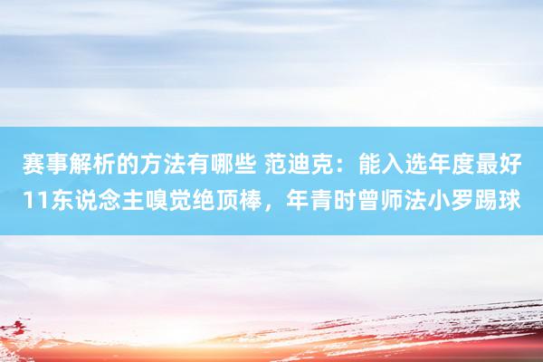 赛事解析的方法有哪些 范迪克：能入选年度最好11东说念主嗅觉绝顶棒，年青时曾师法小罗踢球