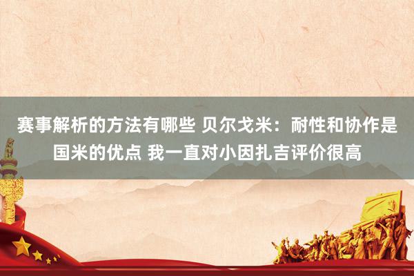 赛事解析的方法有哪些 贝尔戈米：耐性和协作是国米的优点 我一直对小因扎吉评价很高