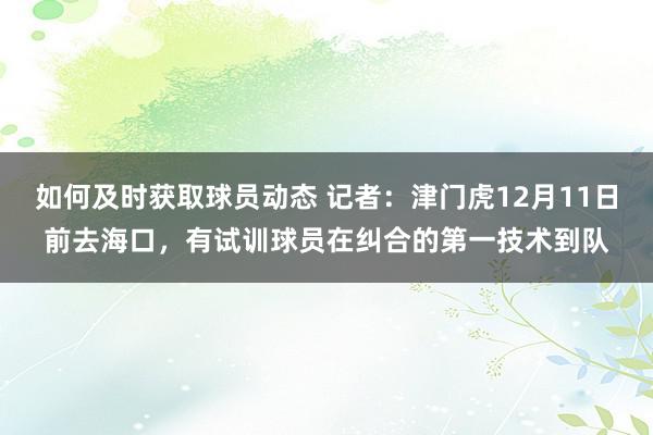 如何及时获取球员动态 记者：津门虎12月11日前去海口，有试训球员在纠合的第一技术到队