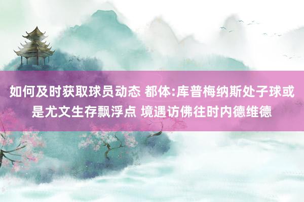 如何及时获取球员动态 都体:库普梅纳斯处子球或是尤文生存飘浮点 境遇访佛往时内德维德