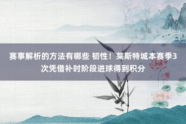 赛事解析的方法有哪些 韧性！莱斯特城本赛季3次凭借补时阶段进球得到积分