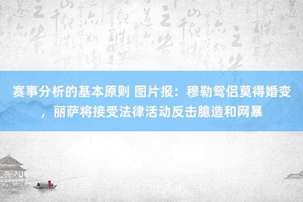 赛事分析的基本原则 图片报：穆勒鸳侣莫得婚变，丽萨将接受法律活动反击臆造和网暴