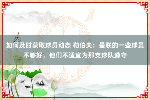 如何及时获取球员动态 勒伯夫：曼联的一些球员不够好，他们不适宜为那支球队遵守