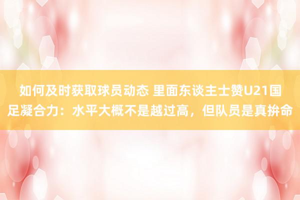 如何及时获取球员动态 里面东谈主士赞U21国足凝合力：水平大概不是越过高，但队员是真拚命