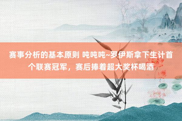 赛事分析的基本原则 吨吨吨~罗伊斯拿下生计首个联赛冠军，赛后捧着超大奖杯喝酒