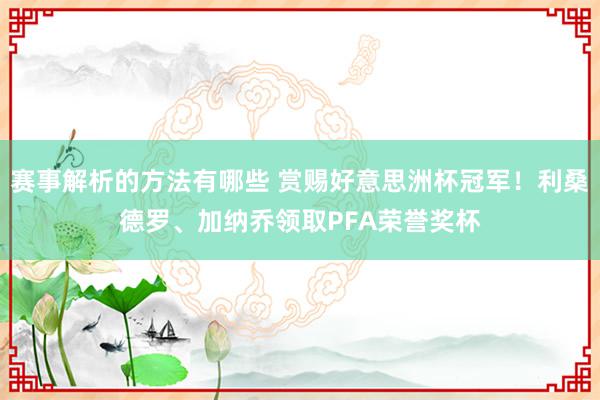 赛事解析的方法有哪些 赏赐好意思洲杯冠军！利桑德罗、加纳乔领取PFA荣誉奖杯