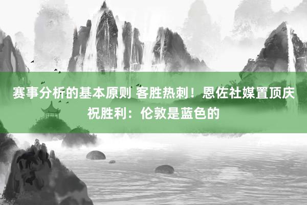 赛事分析的基本原则 客胜热刺！恩佐社媒置顶庆祝胜利：伦敦是蓝色的