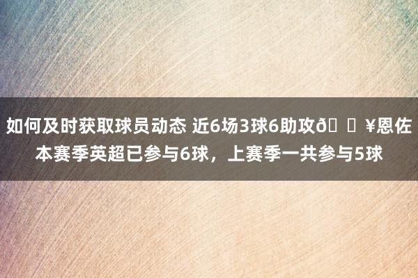 如何及时获取球员动态 近6场3球6助攻🔥恩佐本赛季英超已参与6球，上赛季一共参与5球