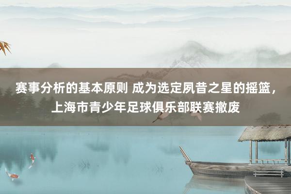 赛事分析的基本原则 成为选定夙昔之星的摇篮，上海市青少年足球俱乐部联赛撤废